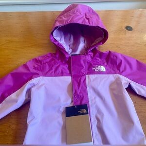 NWT The North Face Baby Girls Lupine Purple Antora Rain Jacket, 12-18 months